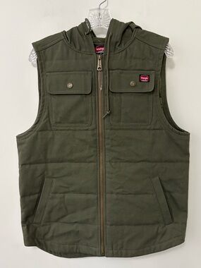 Wrangler Olive Hooded Quilted Vest